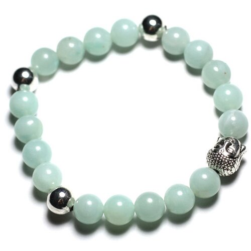 Bracelet bouddha et pierre semi précieuse - amazonite