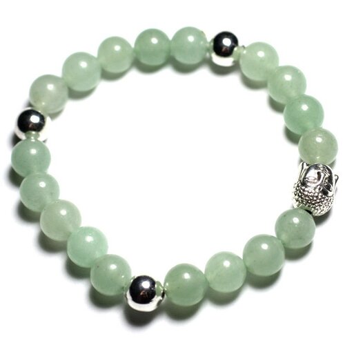 Bracelet bouddha et pierre semi précieuse - aventurine verte