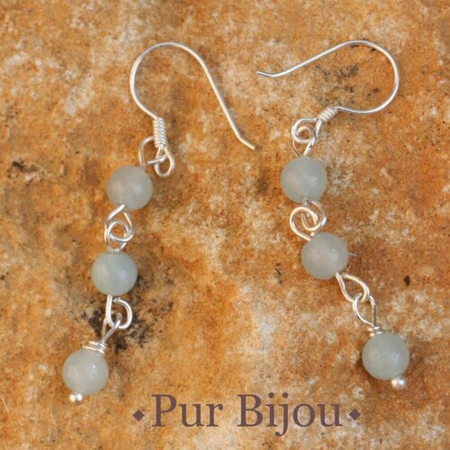 Boucles d'oreilles amazonite et argent 925