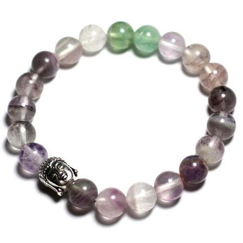 Bracelet bouddha et pierre semi précieuse - fluorite