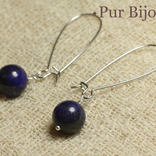 Boucles d'oreilles pierre - lapis lazuli 10mm
