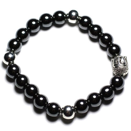 Bracelet bouddha et pierre semi précieuse - hématite