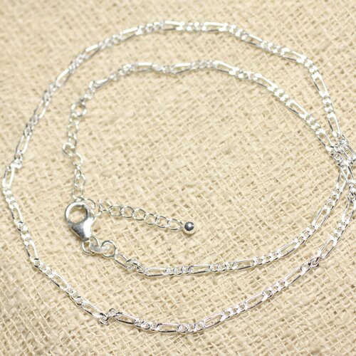 Chaîne argent 925 mailles ovales torsadées 3-6x2mm 48cm