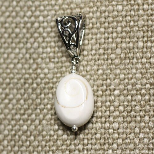 Collier pendentif coquillage - oeil de shiva sainte lucie ovale 16mm