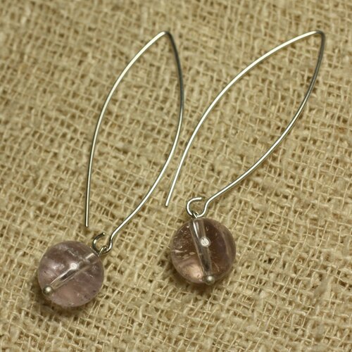 Boucles d'oreilles argent 925 améthyste lavande 10mm
