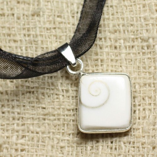 Collier pendentif argent 925 oeil shiva sainte lucie losange 18mm n1