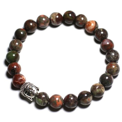 Bracelet bouddha et pierre semi précieuse - opale verte