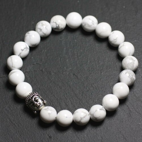Bracelet bouddha et pierre semi précieuse - howlite