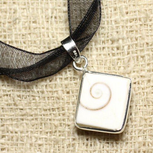 Collier pendentif argent 925 oeil shiva sainte lucie losange 18mm n2