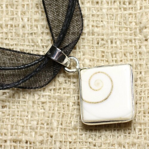 Collier pendentif argent 925 oeil shiva sainte lucie losange 18mm n3