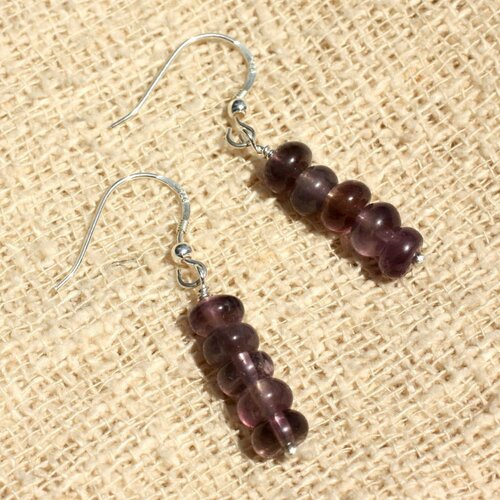 Boucles d'oreilles argent 925 - améthyste rondelles 6mm
