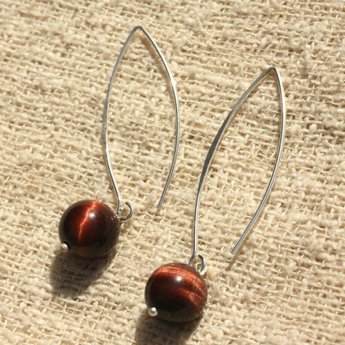 Boucles d'oreilles argent 925 - oeil de taureau 10mm
