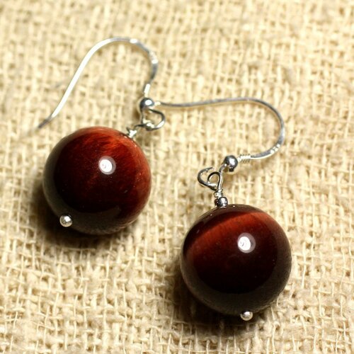 Boucles d'oreilles argent 925 - oeil de taureau 14mm