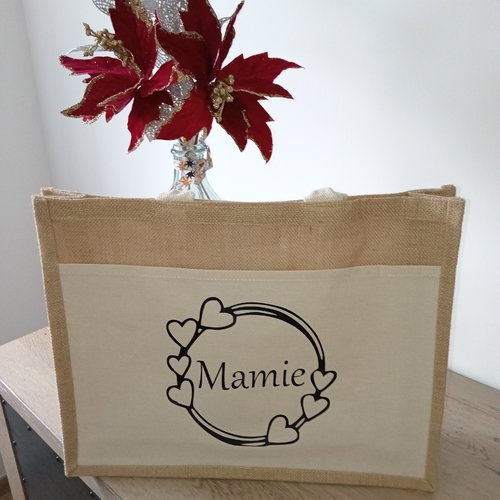 Cabas en toile de jute personnalisé