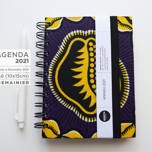 Agenda a6 2021 / wax - jaune et vio / 10x15 cm