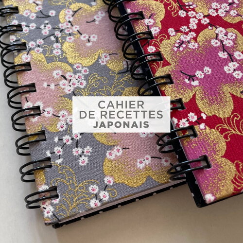 Cahier de recettes - tissu japonnais - plusieurs motifs