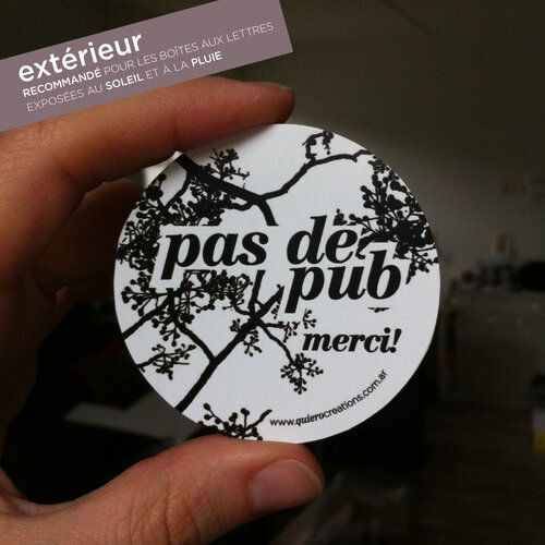 Autocollant &quot;pas de pub&quot; pour boîte aux lettres à l'extérieur - blanc