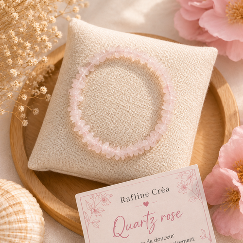 Bracelet quartz rose naturel