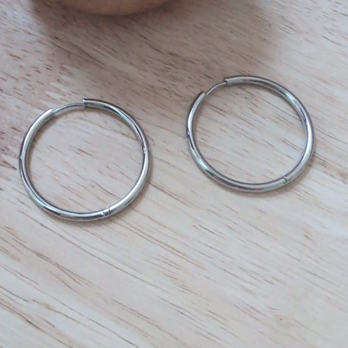 Grandes créoles argentées lisses 3,5 cm
