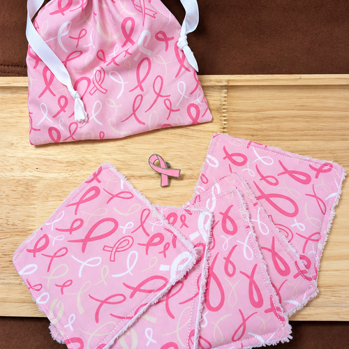Ensemble octobre rose – pochette & lingettes lavables
