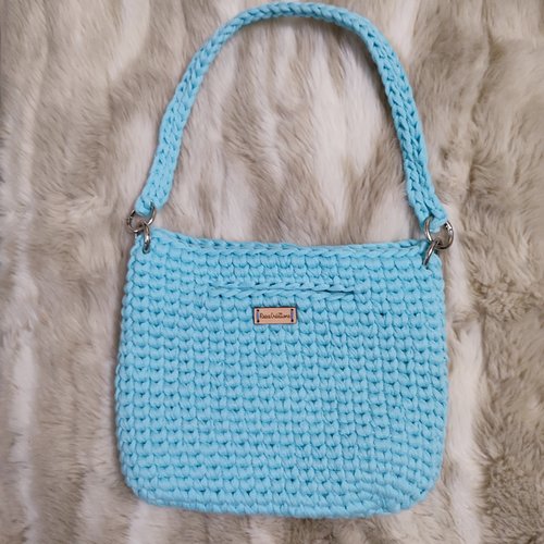 Sac à main bleu ciel, fait main