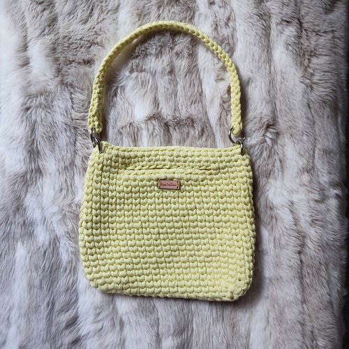 Sac à main jaune pastel, fait main