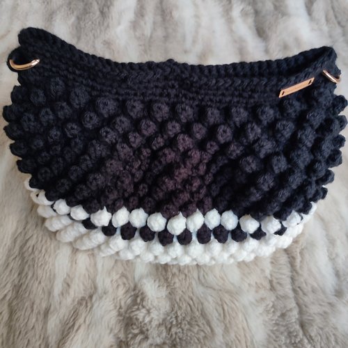 Sac à main bourse harmonie noir et blanc