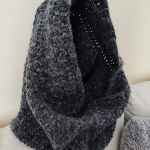 Capuche - snood fait main en laine alpaga
