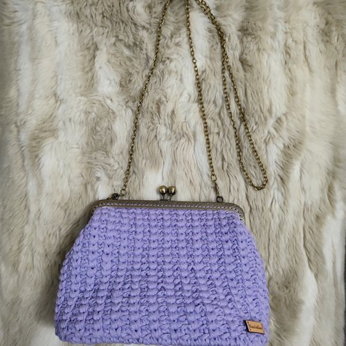 Sac à main lilas fait main