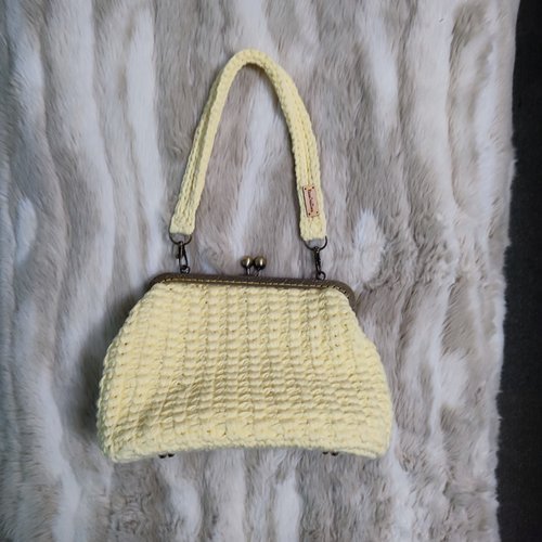 Sac à main jaune beurre fait main