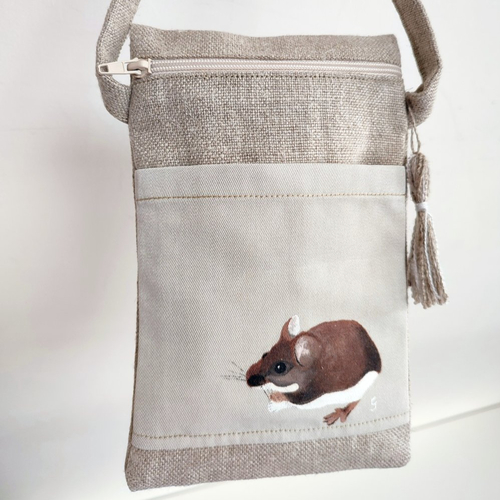 Pochette, sac bandoulière en lin