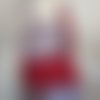 Robe tablier, besace en lin les coquelicots