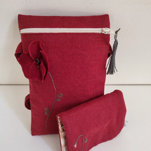 Pochette et porte-cartes en lin