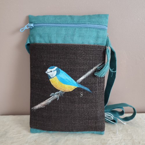 Pochette, sac bandoulière en lin