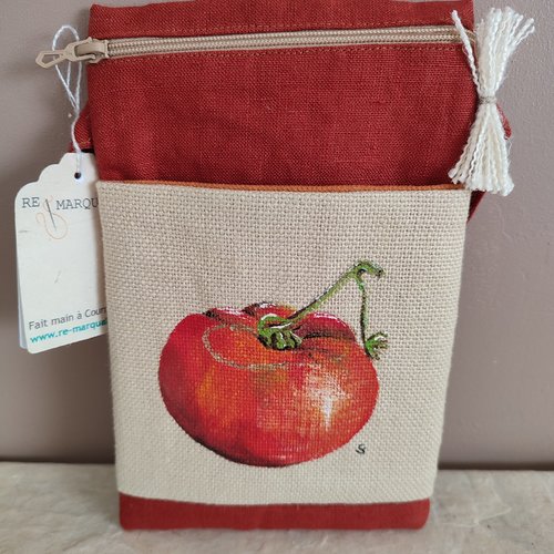 Pochette, sac bandoulière en lin