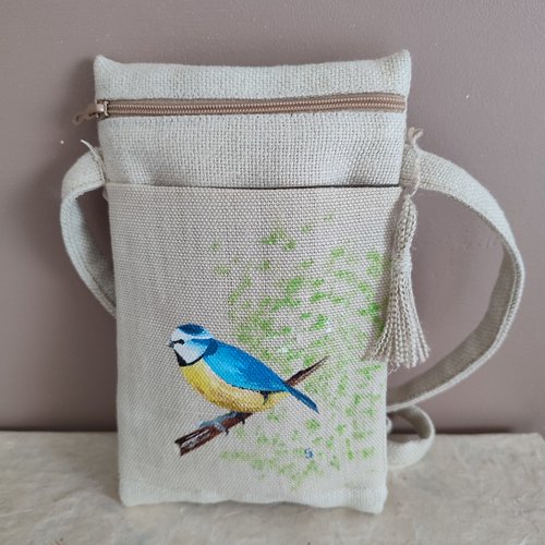 Pochette, sac bandoulière en lin