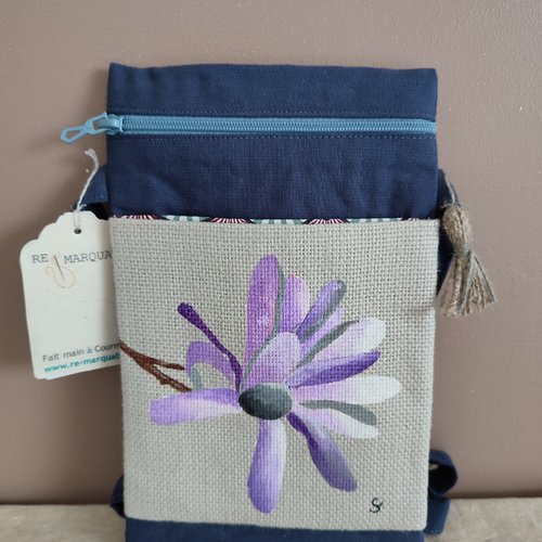 Pochette, sac bandoulière en lin