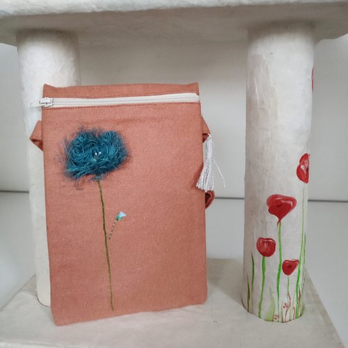 Pochette, sac bandoulière en lin