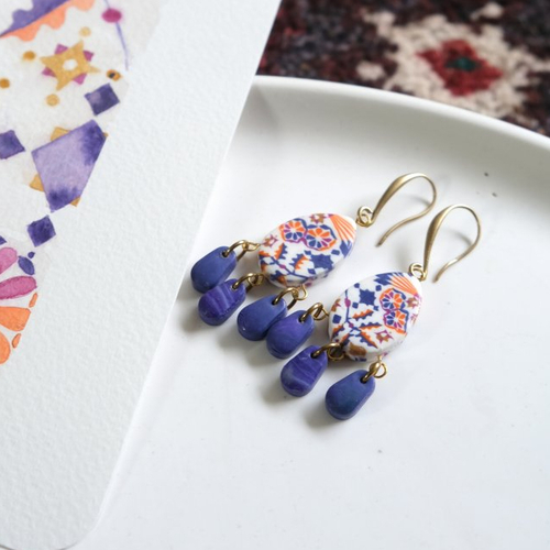 Boucles d'oreilles maroc - 811 violet