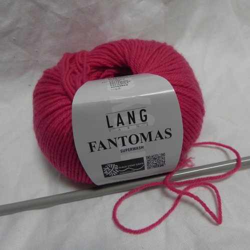 Pelote laine fine rose  marque "lang"