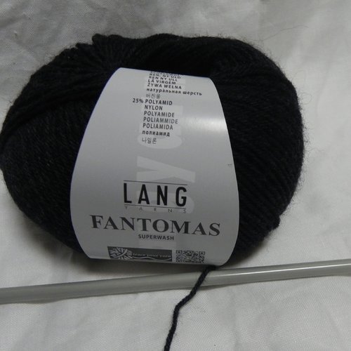 Pelote laine fine gris foncé marque "lang"