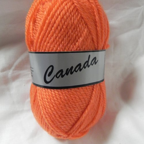 Lot de 2 pelotes de laine orange 60 % acrylique 40 % laine