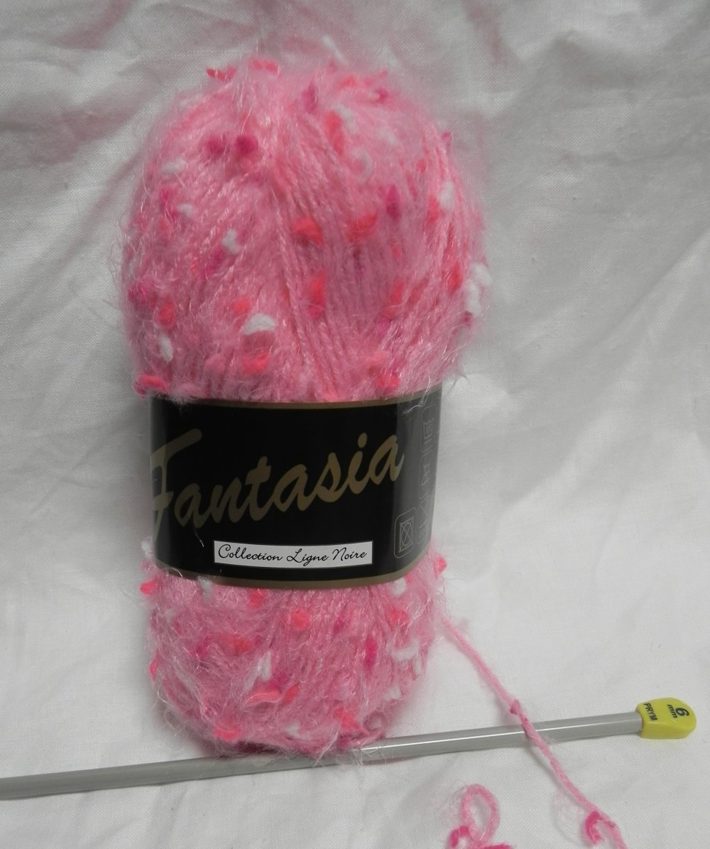 Pelote de laine Douce rose 50 g pas cher 