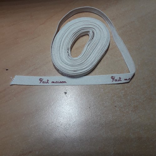 5 mètres de ruban écru "fait maison"