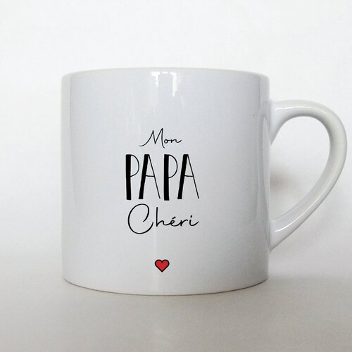 Mug personnalisé mon papa chéri , mug café pour père , cadeau d'anniversaire papa, tasse expresso personnalisée 150 ml
