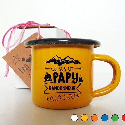 Tasse personnalisée &quot;je suis un papy randonneur plus cool!&quot; | mini mug personnalisé  | café expresso 100 ml