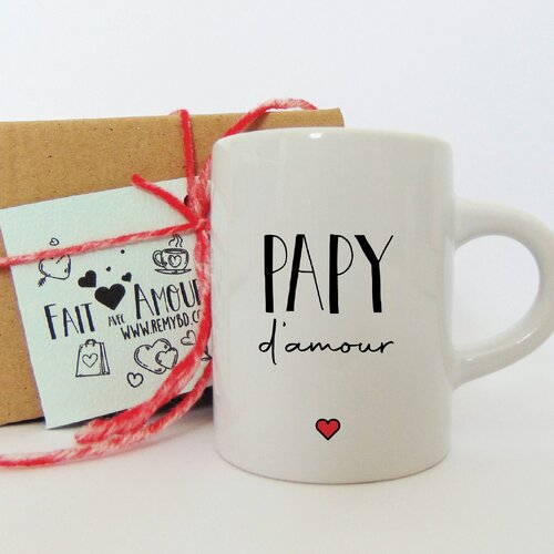 Mug personnalisé  | papy d’amour  | mini tasse expresso 75 ml