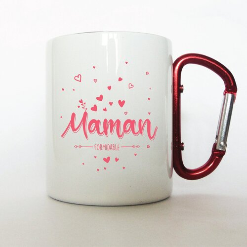Mug personnalisé maman formidable  cadeau pour mamounette, cadeau de fête des mères, anse mousqueton, mug touristique