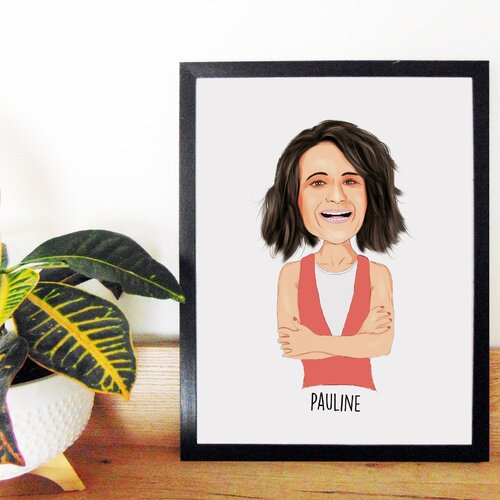 Portrait personnalisé imprimé, affiche portrait famille, cadeau d'une imprimable pour maman