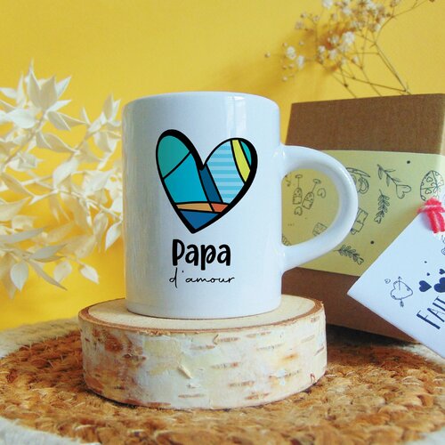 Tasse personnalisée | mini mug personnalisé &quot; papa d'amour &quot;  cadeau personnalisé |  café expresso 75 ml